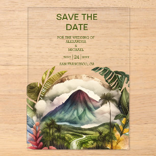 Invitations En Acrylique Aquarelle Costa Rica Mariage Destination Enregistr