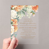 Invitations En Acrylique Aquarelle de crème de pêche Floral Arch Douche d'u (In situ (ordinateur de poche))