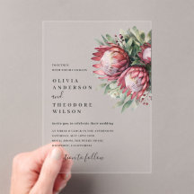 Aquarelle de Protea autochtone Boho floral Botaniq