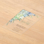 Invitations En Acrylique Aquarelle Desert Succulents Mariage (Poser)