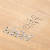 Invitations En Acrylique Aquarelle Dusty Fleur sauvage Mariage Arch (Poser)