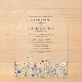Invitations En Acrylique Aquarelle Dusty Fleur sauvage Mariage Arch (Recto)