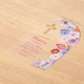 Invitations En Acrylique Aquarelle Fleur sauvage Arch Baptême (Poser)