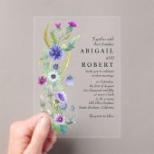 Invitations En Acrylique Aquarelle fleur sauvage arrangement floral mariage (In situ (ordinateur de poche))