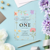 Invitations En Acrylique Aquarelle Fleur sauvage Floral 1er Premier Anniver (Insitu (Mariage))