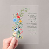Invitations En Acrylique Aquarelle Fleur sauvage Rustique Chic Garden Maria (In situ (ordinateur de poche))