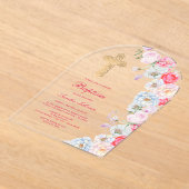 Invitations En Acrylique Aquarelle Fleurs Arch Baptism (Poser)