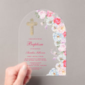 Invitations En Acrylique Aquarelle Fleurs Arch Baptism (In situ (ordinateur de poche))