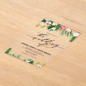 Invitations En Acrylique Aquarelle Fleurs tropicales Mariage d'été (Poser)