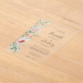 Invitations En Acrylique Aquarelle Floral Peach Blush Mariage (Poser)