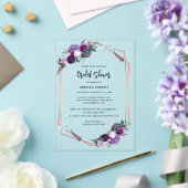 Invitations En Acrylique Aquarelle Floral Script Fête des mariées élégante (Insitu (Mariage))