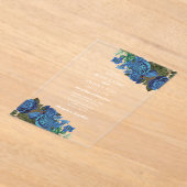 Invitations En Acrylique Aquarelle Florale Bleue Moderne Mariage élégant (Poser)