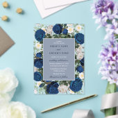 Invitations En Acrylique Aquarelle Florale Bleue Moderne Mariage élégant (Insitu (Mariage))