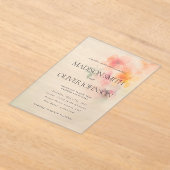 Invitations En Acrylique Aquarelle florale Élégant Mariage clair (Poser)