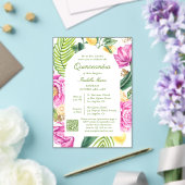 Invitations En Acrylique Aquarelle Florale Photo QR Code Quinceañera (Insitu (Mariage))