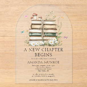 Invitations En Acrylique Aquarelle Florale Un nouveau Baby shower de chapit