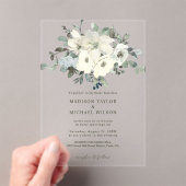 Invitations En Acrylique Aquarelle ivoire Floral Rustique Mariage (In situ (ordinateur de poche))