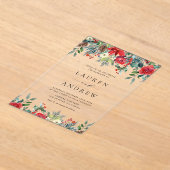 Invitations En Acrylique Aquarelle L'hiver fleurit Mariage botanique (Poser)