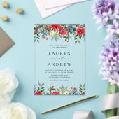 Invitations En Acrylique Aquarelle L'hiver fleurit Mariage botanique (Insitu (Mariage))