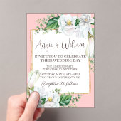 Invitations En Acrylique Aquarelle Magnolia Blush Mariage (In situ (ordinateur de poche))