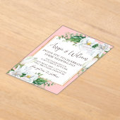 Invitations En Acrylique Aquarelle Magnolia Blush Mariage (Poser)