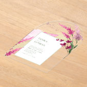 Invitations En Acrylique Aquarelle Mariage fleur sauvage Fuchsia Arch ID954 (Poser)