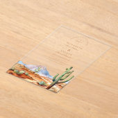 Invitations En Acrylique Aquarelle Mariage paysage du désert de Cactus (Poser)