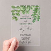 Invitations En Acrylique Aquarelle moderne vert émeraude Mariage vert émera (In situ (ordinateur de poche))