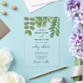 Invitations En Acrylique Aquarelle moderne vert émeraude Mariage vert émera (Insitu (Mariage))