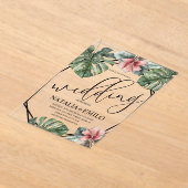 Invitations En Acrylique Aquarelle Monstera Branche Mariage de verdure (Poser)