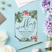 Invitations En Acrylique Aquarelle Monstera Branche Mariage de verdure (Insitu (Mariage))