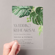 Aquarelle Monstera Dîner de répétition d'été Feuil