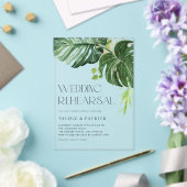 Invitations En Acrylique Aquarelle Monstera Dîner de répétition d'été Feuil (Insitu (Mariage))