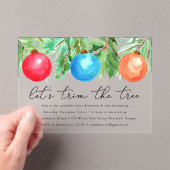 Invitations En Acrylique Aquarelle Noël Ornements Arbre Trimming Party (In situ (ordinateur de poche))