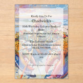 Invitations En Acrylique Aquarelle Océan marin Nautique Homard Anniversaire (Recto)