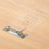 Invitations En Acrylique Aquarelle Paris France Destination Mariage (Poser)