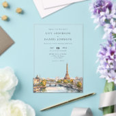 Invitations En Acrylique Aquarelle Paris France Destination Mariage (Insitu (Mariage))
