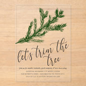 Invitations En Acrylique Aquarelle Pine Bouton Arbre Fête de Trimming (Recto)