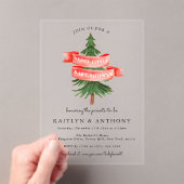 Invitations En Acrylique Aquarelle Pine Tree Joyeux Petit Baby shower (In situ (ordinateur de poche))
