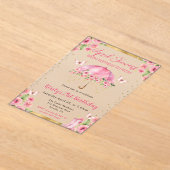 Invitations En Acrylique Aquarelle Pink Or Parapluie de printemps 21e anniv (Poser)