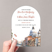 Invitations En Acrylique Aquarelle romantique Italie Destination Mariage (In situ (ordinateur de poche))