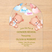 Invitations En Acrylique Aquarelle rose bleu mignonne Genre Reveillez Invit (Recto)