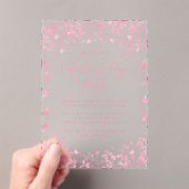 Invitations En Acrylique Aquarelle rose Coeurs d'amour Saint Valentin (In situ (ordinateur de poche))