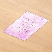 Invitations En Acrylique Aquarelle rose Kendall Mariage élégant (Poser)