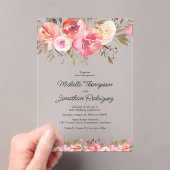 Invitations En Acrylique Aquarelle rose Mariage photo (In situ (ordinateur de poche))