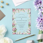 Invitations En Acrylique Aquarelle rose violet Mariage de verdure fleurie (Insitu (Mariage))