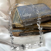 Invitations En Acrylique Aquarelle rustique Boho Floral Élégant Mariage Arc