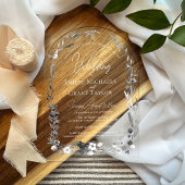 Invitations En Acrylique Aquarelle rustique Boho Floral Élégant Mariage Arc