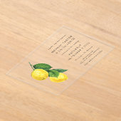 Invitations En Acrylique Aquarelle rustique Citrus Lemon Mariage (Poser)
