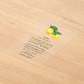 Invitations En Acrylique Aquarelle rustique Citrus Lemon Mariage (Poser)